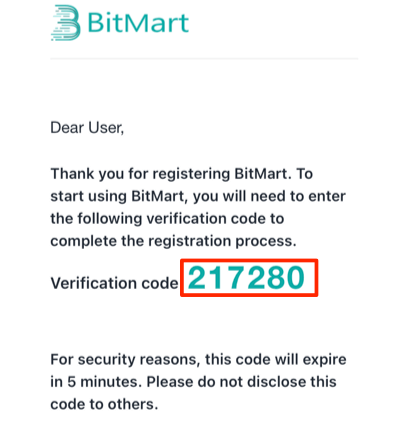 Bitmart登録手順4